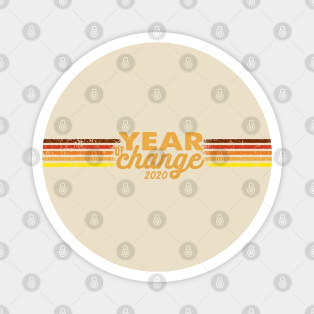 2020 Year of Change - Retro Stripes Sunset Magnet by Jitterfly